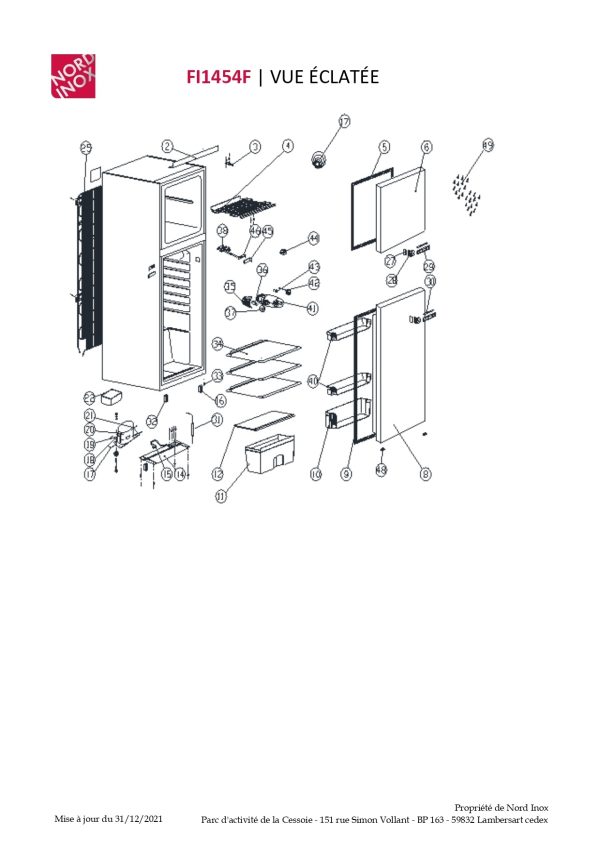 R Frig Rateur Int Grable Nord Inox Pro